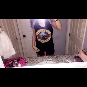 Concert Guns N Roses Black Cropped Tank top